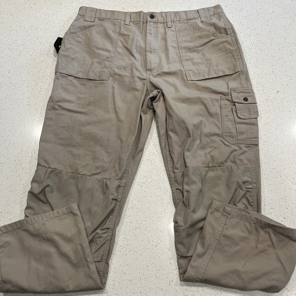 Blaklader Carpenter Pants‎ Mens 42x32 Beige Canvas Workwear Utility Pockets Knee